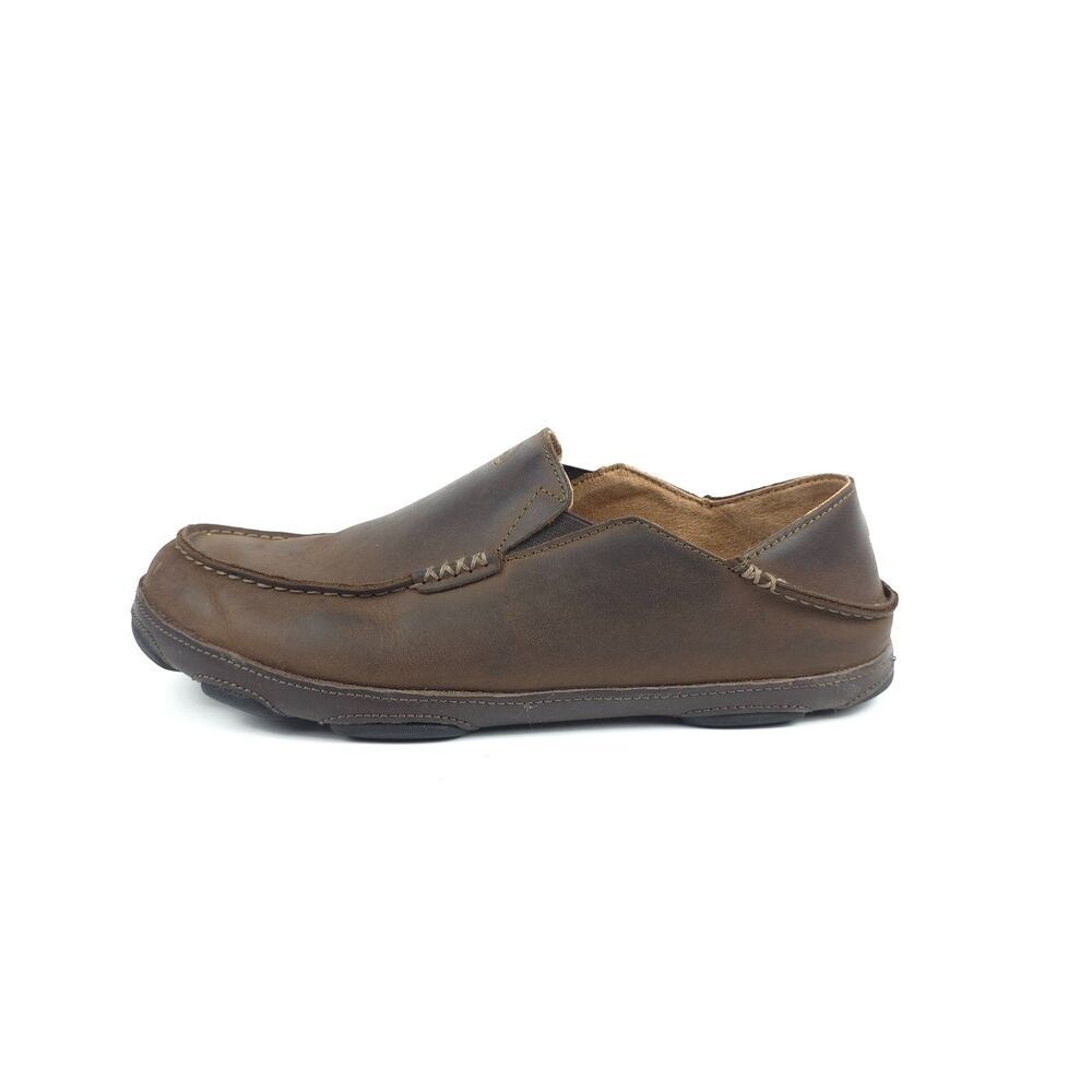 OLUKAI Moloa Leather Slip On Shoes Beachy Boho Coastal Hawaiian VSCO Casual 11.5